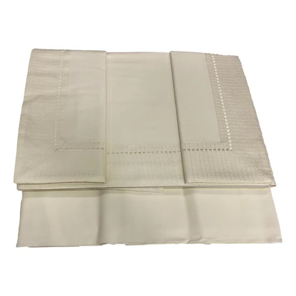 Completo lenzuola letto Matrimoniale Borbonese New York colore Avorio