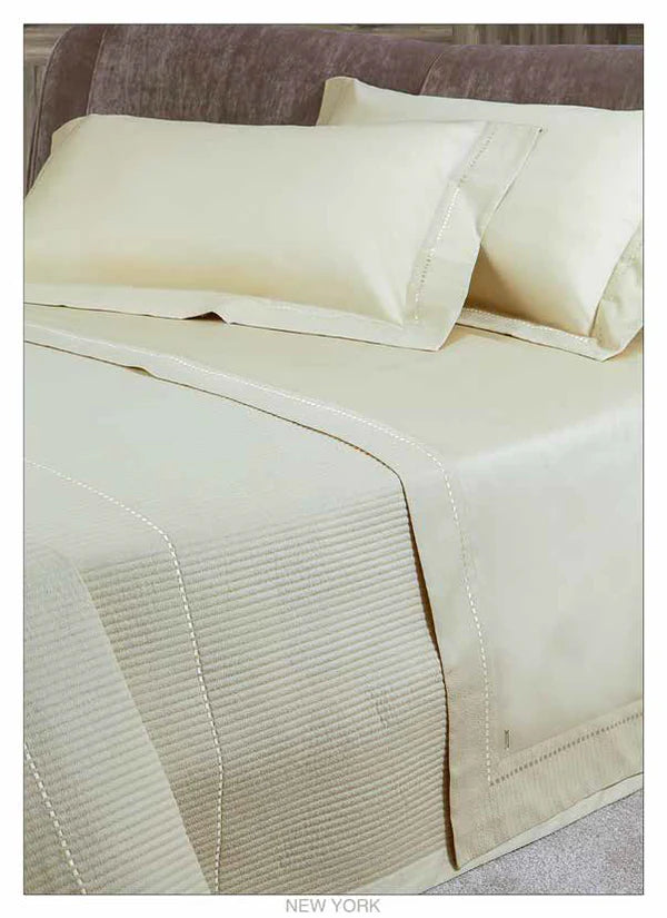 Completo lenzuola letto Matrimoniale Borbonese New York colore Avorio
