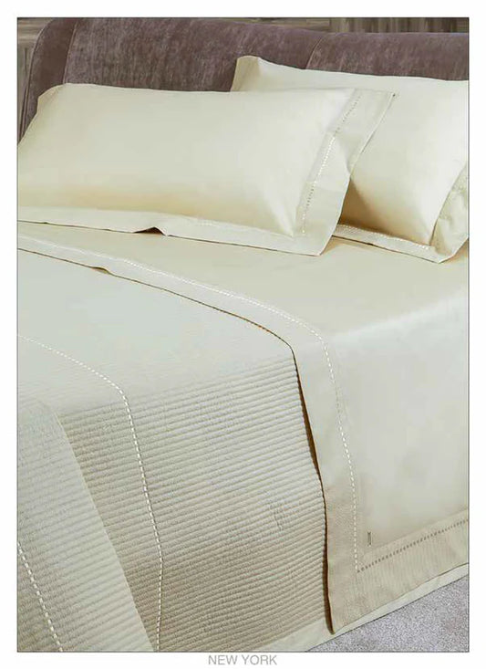 Completo lenzuola letto Matrimoniale Borbonese New York colore Avorio